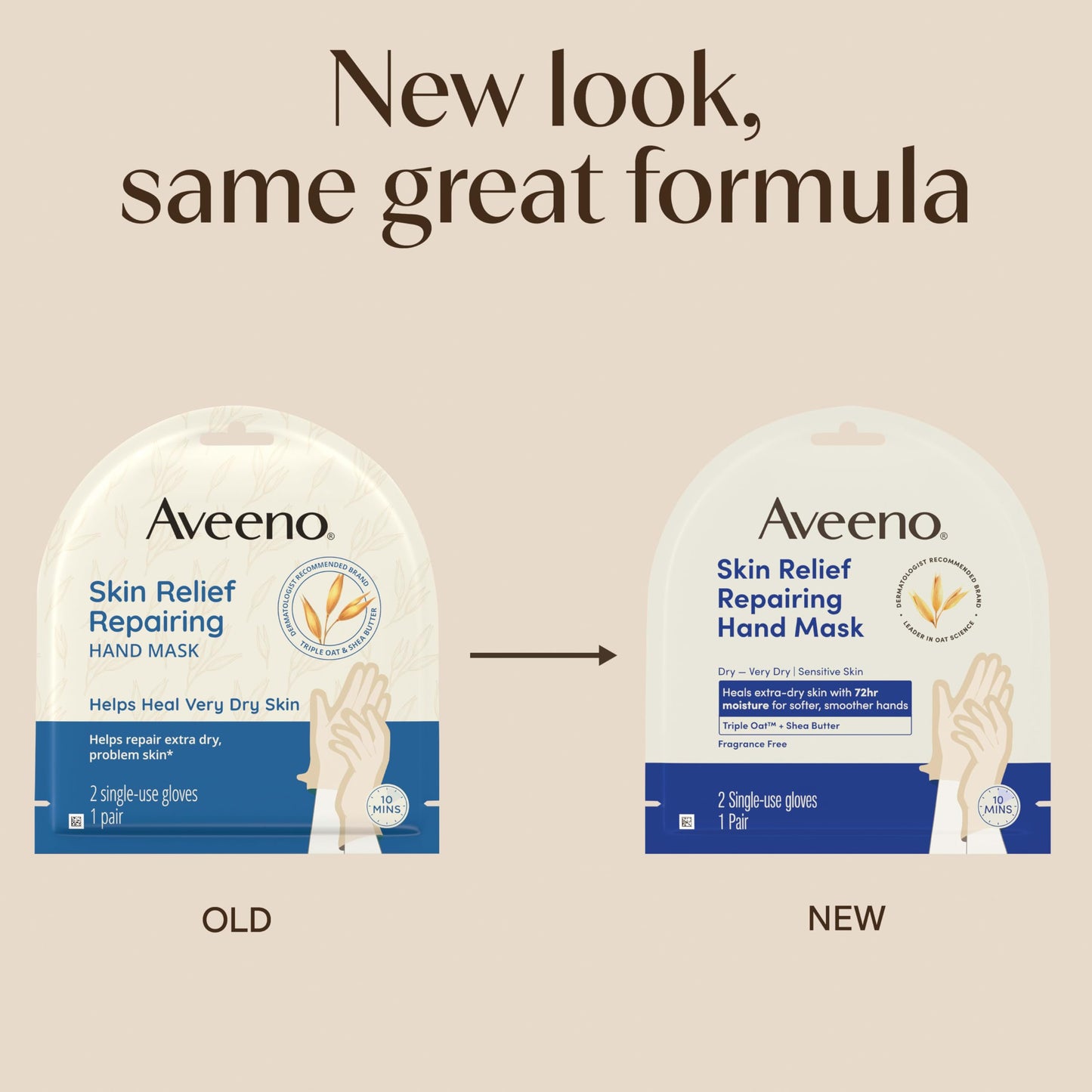 Aveeno Skin Relief Repairing Hand Mask, Moisturizing Gloves with Triple Oat & Shea Butter for Very Dry Skin, Hand Care for Sensitive Skin Beauty and Personal Care Aveeno