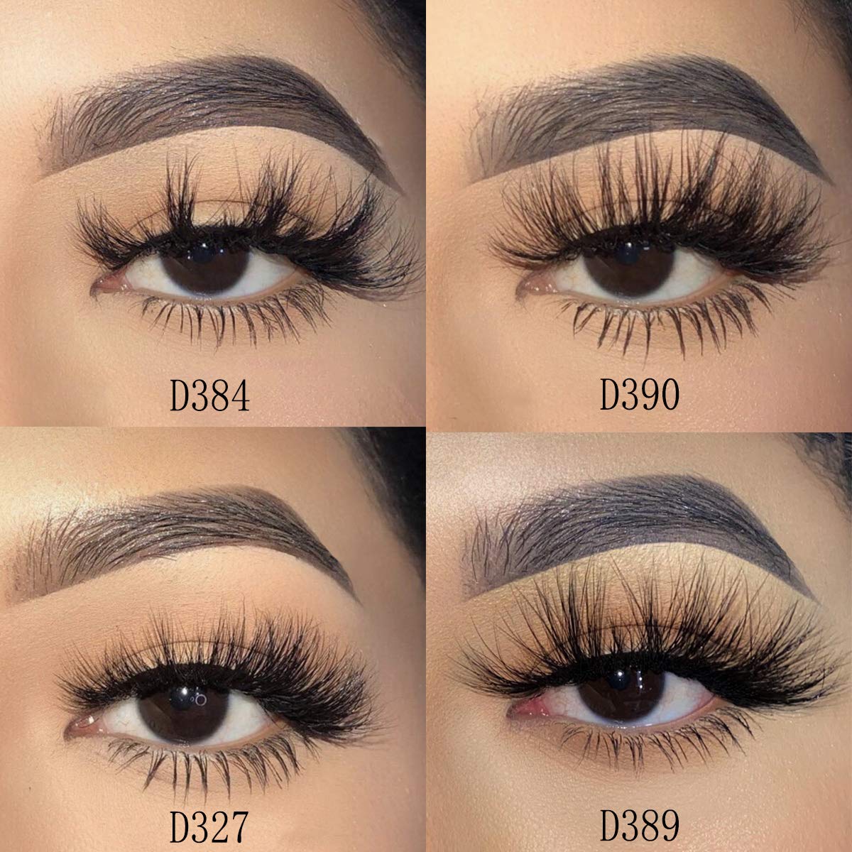 Mikiwi 3D Mink Lashes, 4 Styles Mink Eyelashes, Dramatic Eyelashes, Strip Lashes, 5D Mink Lashes, Pack-4