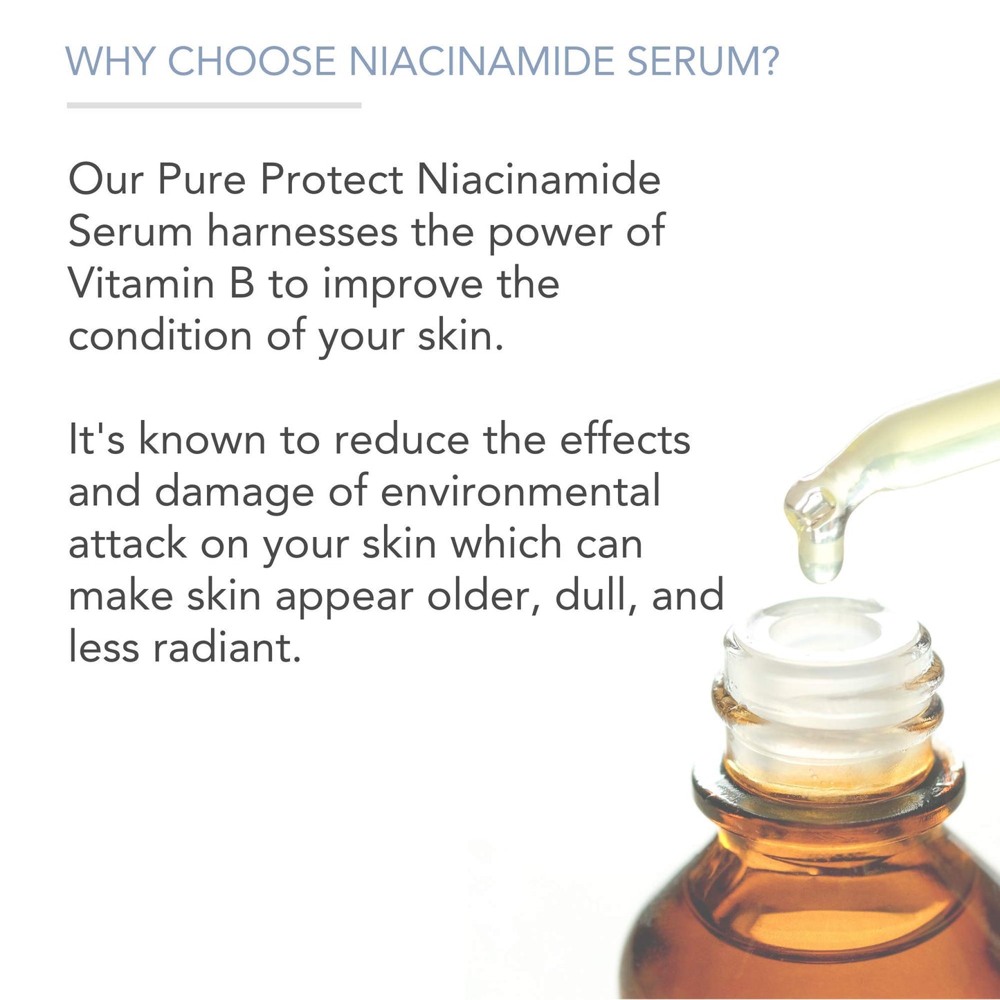 Pure Body Naturals Vitamin B3 Niacinamide Serum, 1 Fluid Ounce - Super Moisturizer Cream for A Younger Looking Face and Body - Pore Reducing Facial