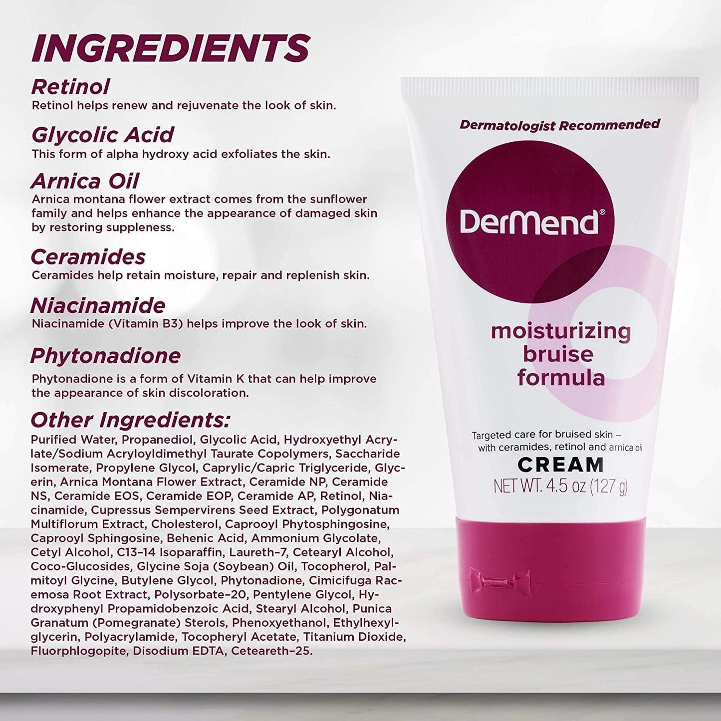 DerMend Moisturizing Bruise Formula Cream 4.50 oz (Pack of 5)