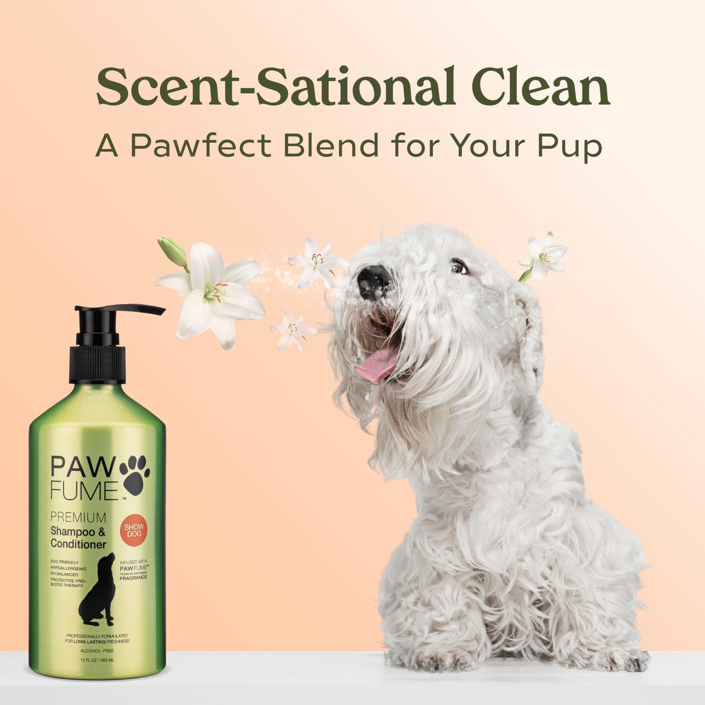 PAWFUME Deshedding Dog Shampoo & Conditioner – Nourishing, Detangling, pH-Balanced Formula for Silky Soft Coat, Salon Quality
