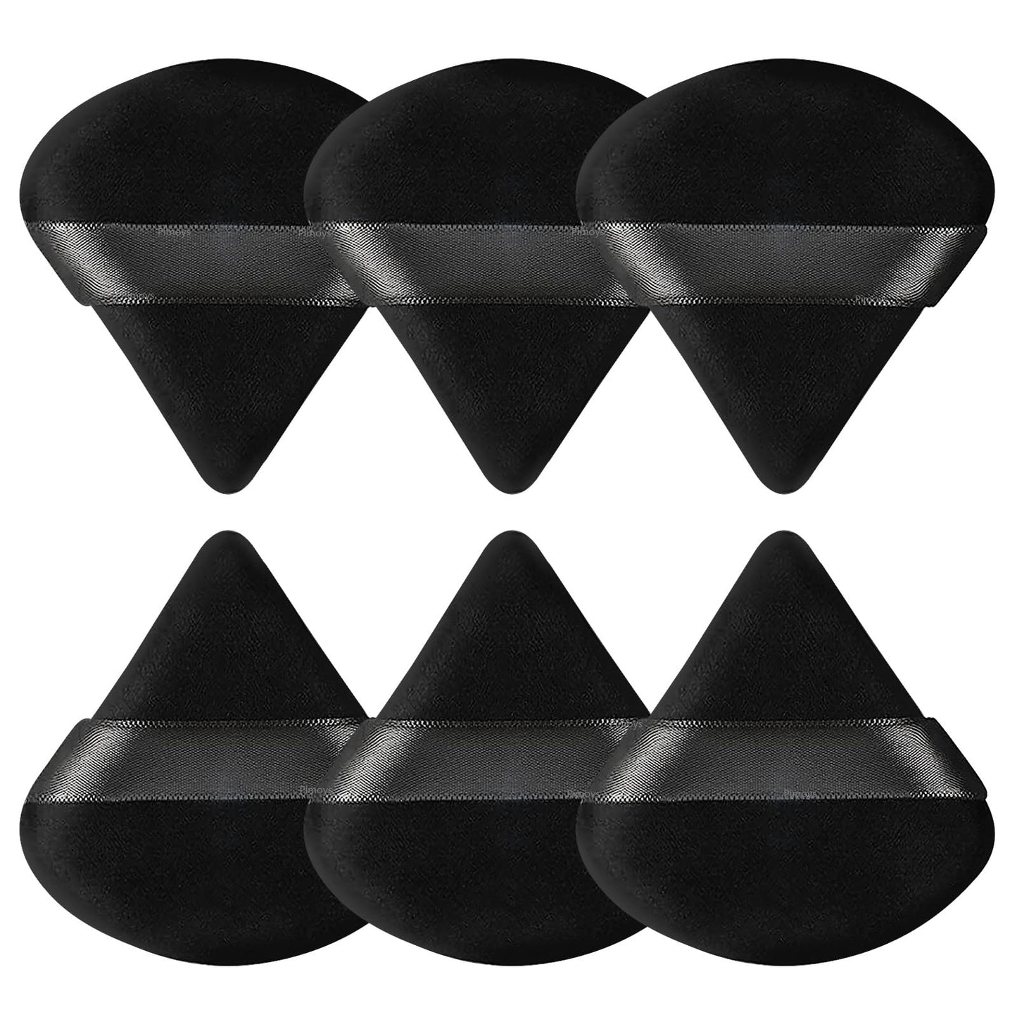 Pimoys 6 Pcs Powder Puff, Face Soft Triangle Makeup Puff Velour Makeup Sponge for Loose Powder (Black) Beauty and Personal Care Pimoys