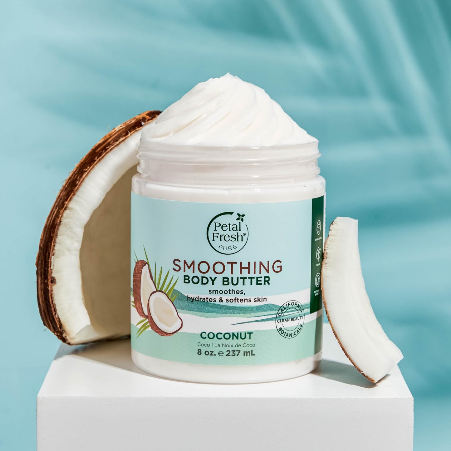 Petal Fresh Pure Smoothing Coconut Body Butter, Organic Argan Oil, Shea Butter, Intense Hydration, For All Skin Types, Natural Ingredients, Vegan