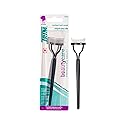 Trim Contour Lash Comb with Cover - Professional Eyelash Separator - Natural-Looking Defined Lashes - Metal Bristles - Curved Design - Non-Slip Handle