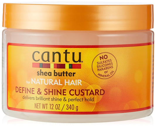 Cantu Natural Hair Define & Shine Custard 12 Ounce Jar (354ml) (2 Pack)
