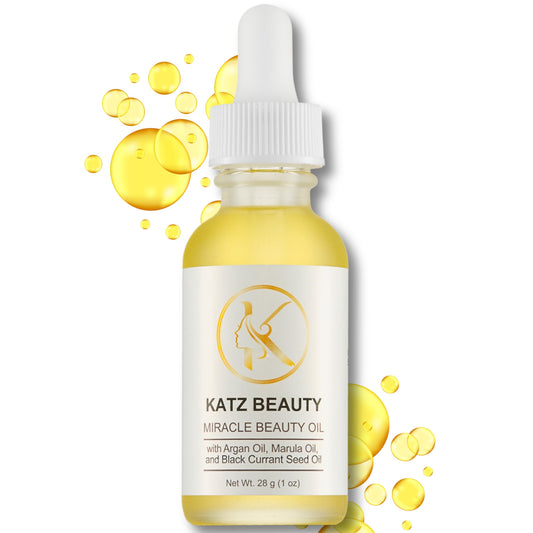 Katz Beauty Miracle Beauty Oil - Hydrating Face Oil with Jojoba, Argan & Marula Oil for Anti-Aging Glow, Non-Comedogenic