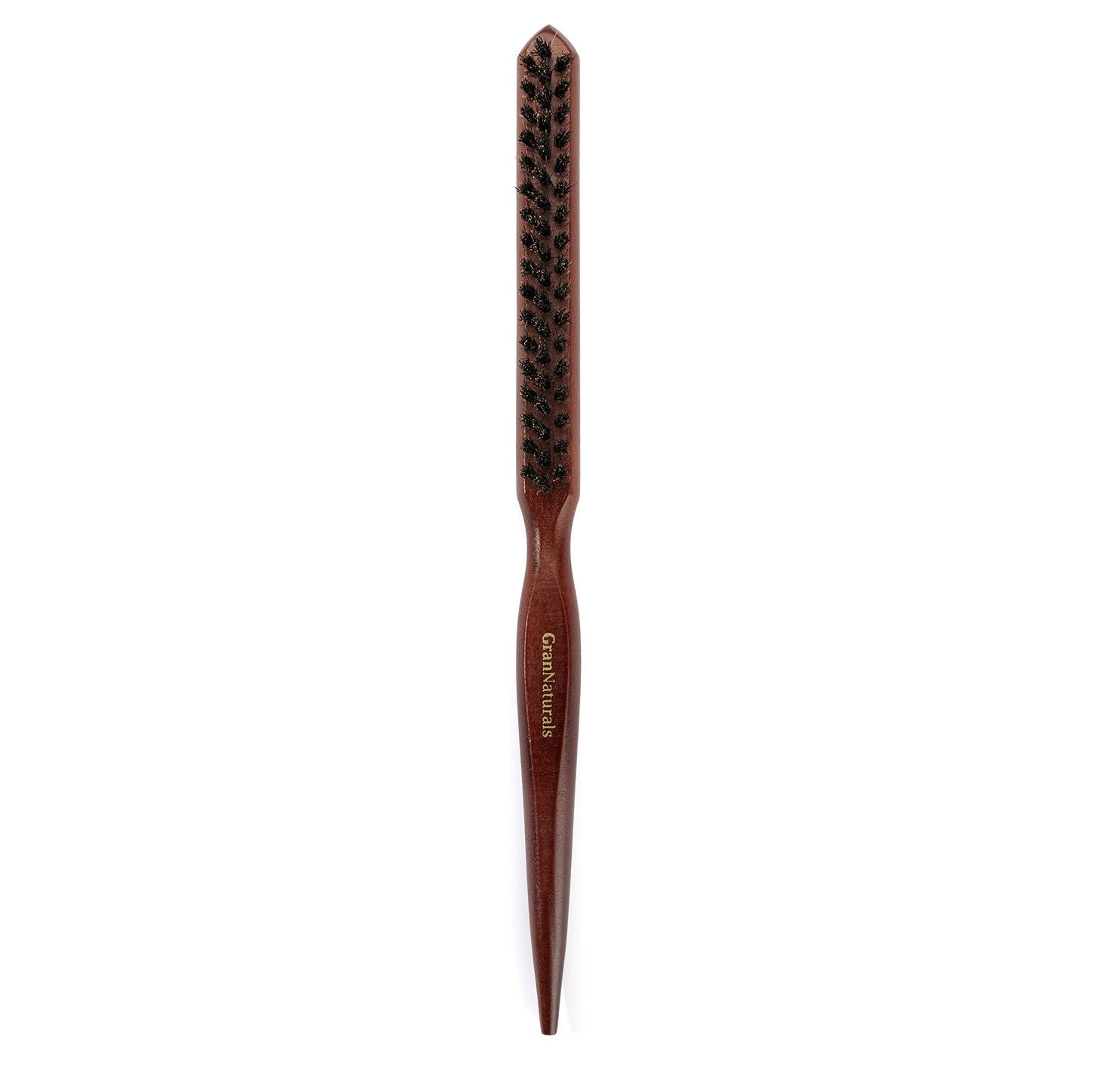 GranNaturals Teasing Boar Bristle Hair Brush for Women - Slick Back Comb with Rat Tail Pick for Hair Sectioning Used for Edge Control, Backcombing