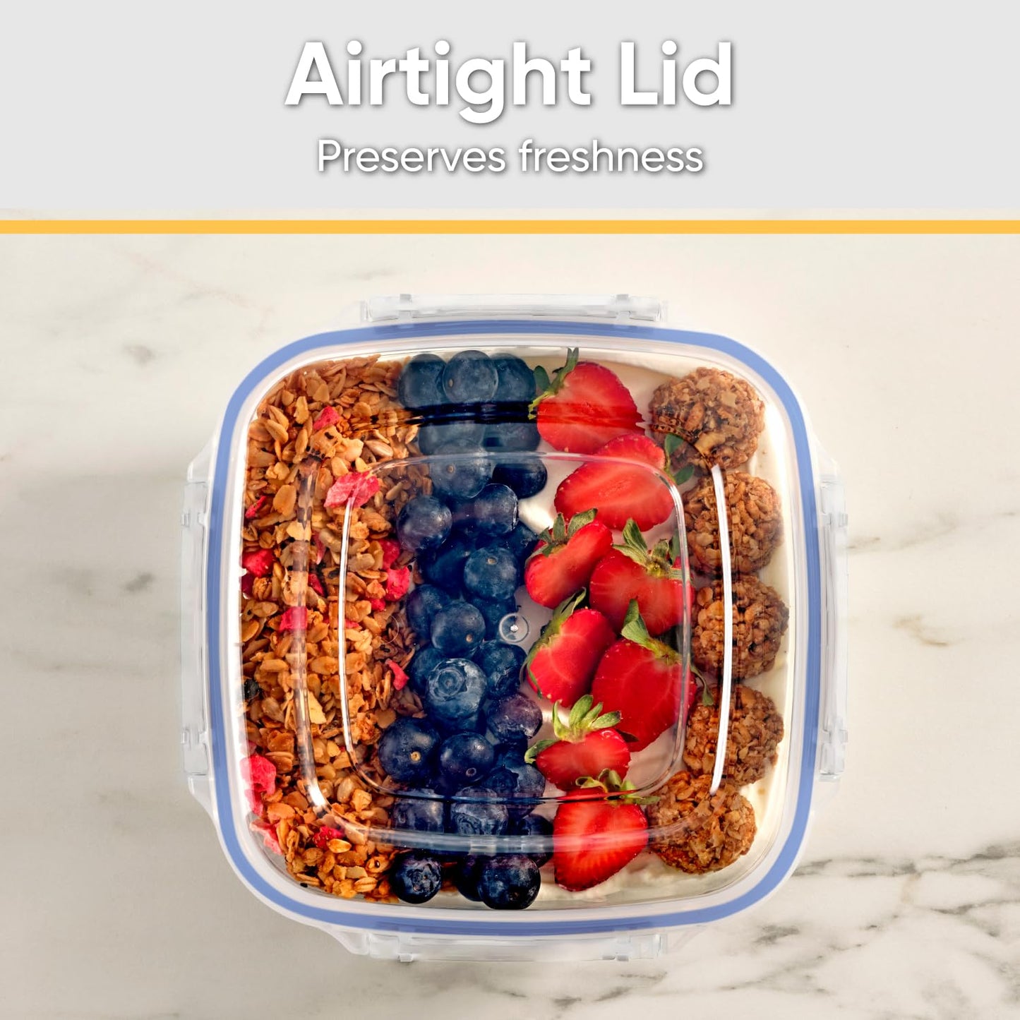 Superio Plastic Food Storage Containers with airtight Lid for Pantry, Fridge- BPA Free, Leakproof Sealed Container- Microwave, Dishwasher and Freezer…