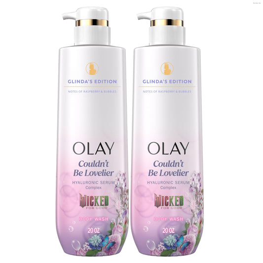 Olay Body Wash for Women, Couldn't Be Lovelier Glinda's Edition, Intensely Hydrating & Renewing, Pro-Hyaluronic Acid Serum & Vitamin B3, All Skin