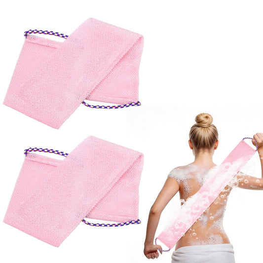 uxcell 2 Pcs Back Scrubber with Handles, Nylon Bath Sponge Extended, 29 Inch African Exfoliating Long Net Body Scrubber Shower Loofah for Women Men Beauty and Personal Care uxcell