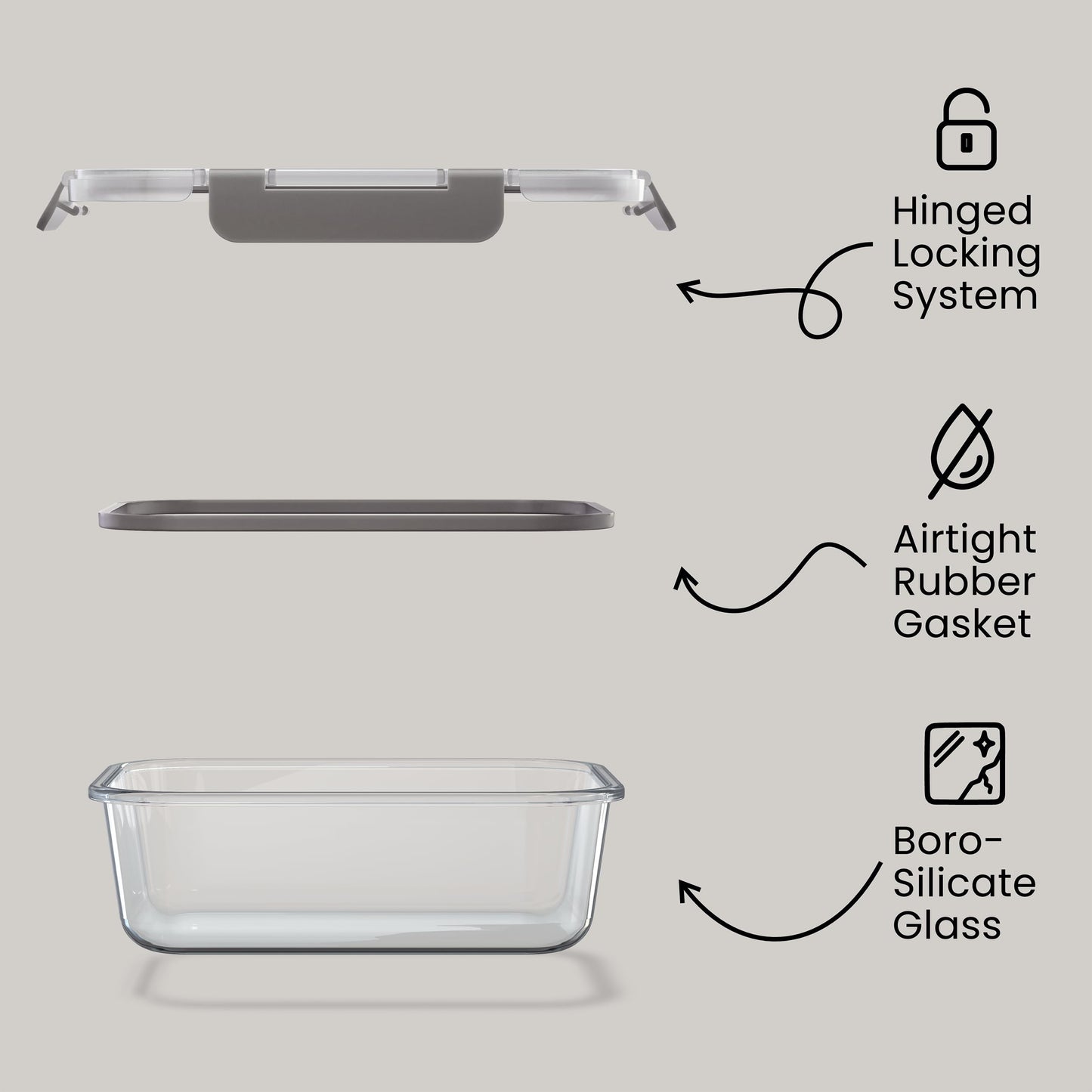Bakken Borosilicate Glass Food Storage Containers with Lids 16 Pieces, BPA-Free Stackable Lunch & Leftover Containers, Microwave, Freezer…