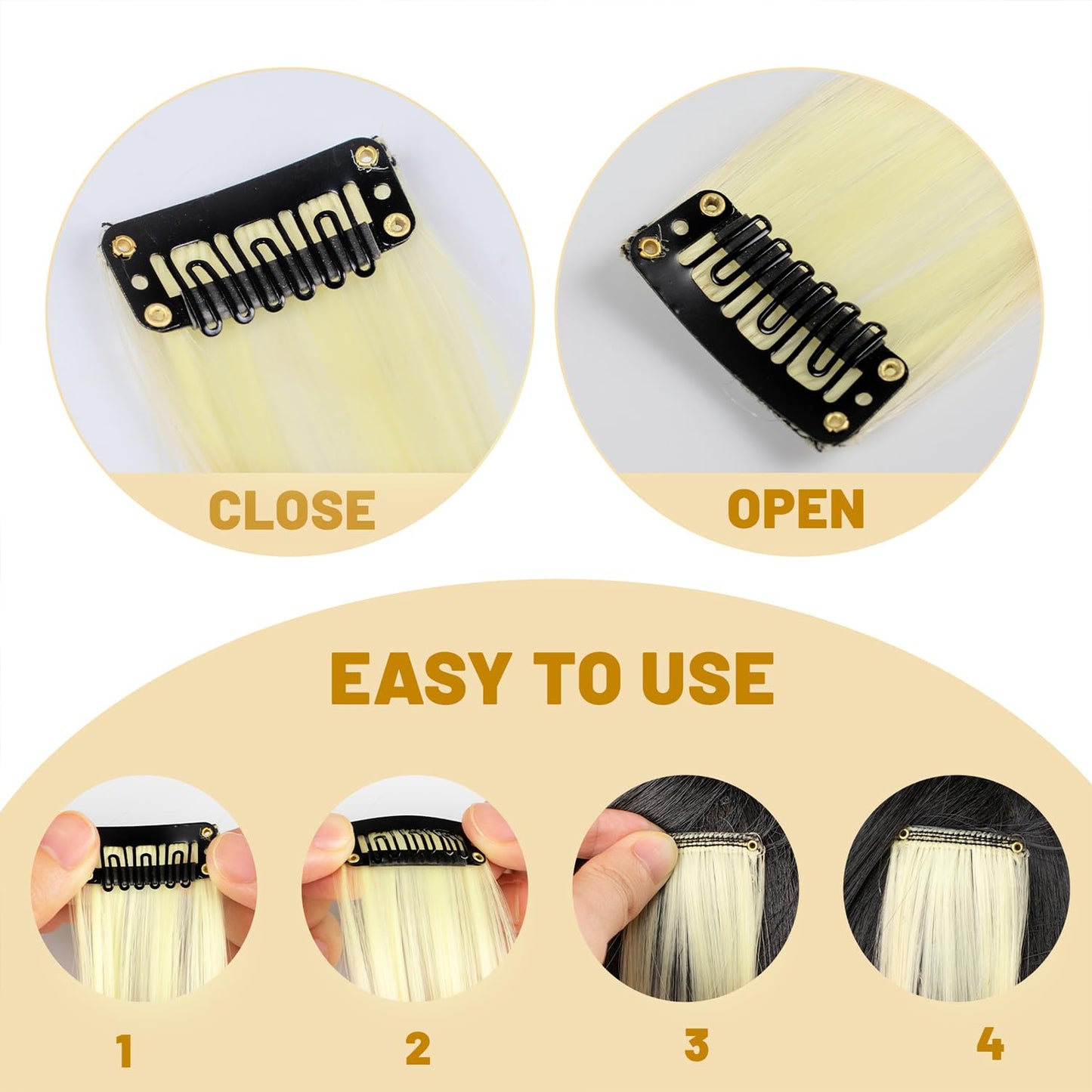 TOFAFA Blonde Hair Extensions Clip in Synthetic Colored Hairpiece 10 PCS Beauty and Personal Care TOFAFA