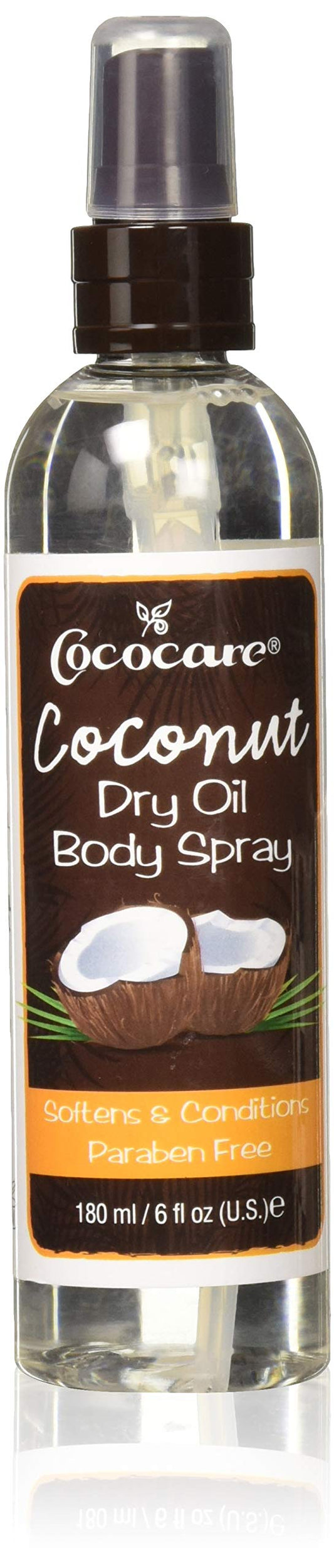 Cococare Coconut Dry Oil Body Spray 6 Oz - Travel Size Oil Spray for Healthy Skin