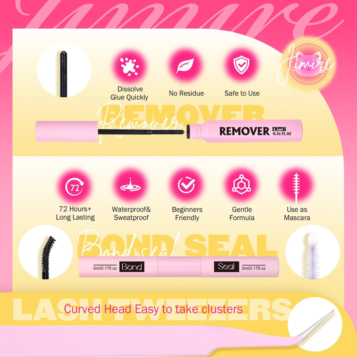 Venus Lash Clusters Kit with Bottom Lashes Natural Look Wispy 10-16MM Lash Extension Kit with Lash Bond and Seal, Remover, Tweezers D Curl Cluster Beauty and Personal Care JIMIRE