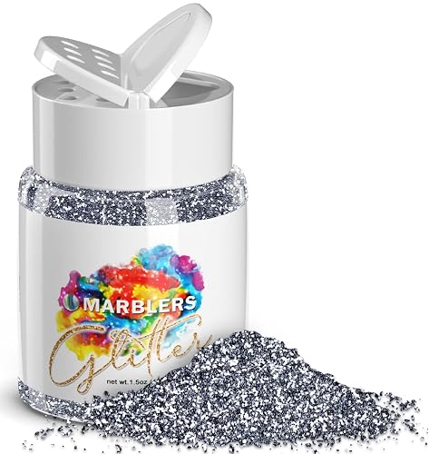 MARBLERS Twinkle Glitter [Graphite Gray] 1.5oz (42g) | Fine | Non-Toxic, Vegan, Cruelty-Free | Face, Body, Eyeshadow, Hair, Festival, Party Makeup |
