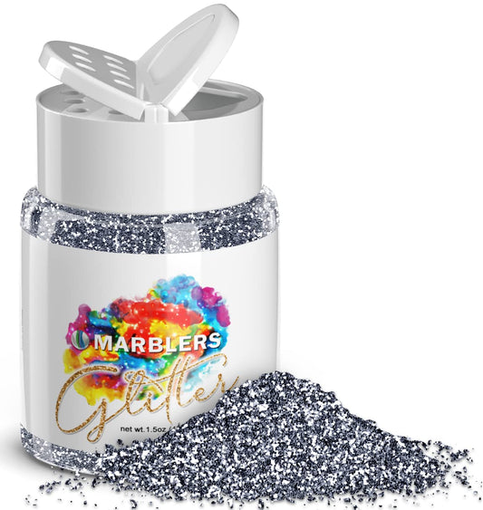 MARBLERS Twinkle Glitter [Graphite Gray] 1.5oz (42g) | Fine | Non-Toxic, Vegan, Cruelty-Free | Face, Body, Eyeshadow, Hair, Festival, Party Makeup |