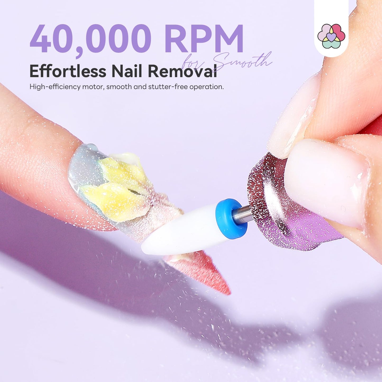 SAVILAND 2026 Nail Drill Professional: 40000RPM Electric Nail Drill 30S Fast Removal for Acrylic Nails Low Noise Electric Nail File Long-Lasting Beauty and Personal Care SAVILAND