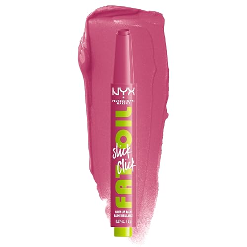NYX PROFESSIONAL MAKEUP Fat Oil Slick Click, Lightweight, Buildable, Pigmented Vegan Lip Balm - DM Me