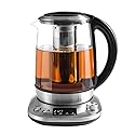 Mecity Electric Tea Kettle with Removable Infuser, 9 Preset Brewing Programs, Temperature Control, 2 Hours Keep Warm, Borosilicate Glass, 1.7 Liter…