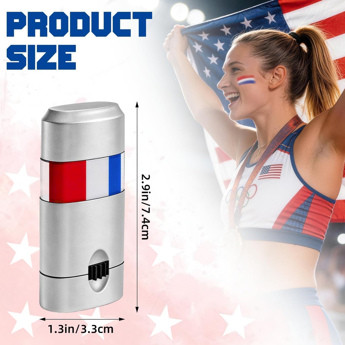 4 Pack Red White Blue Face Paint Sticks, USA Patriotic Body Paint for Football, Baseball, Softball Games, 4th of July Accessories, Sports Eye Black