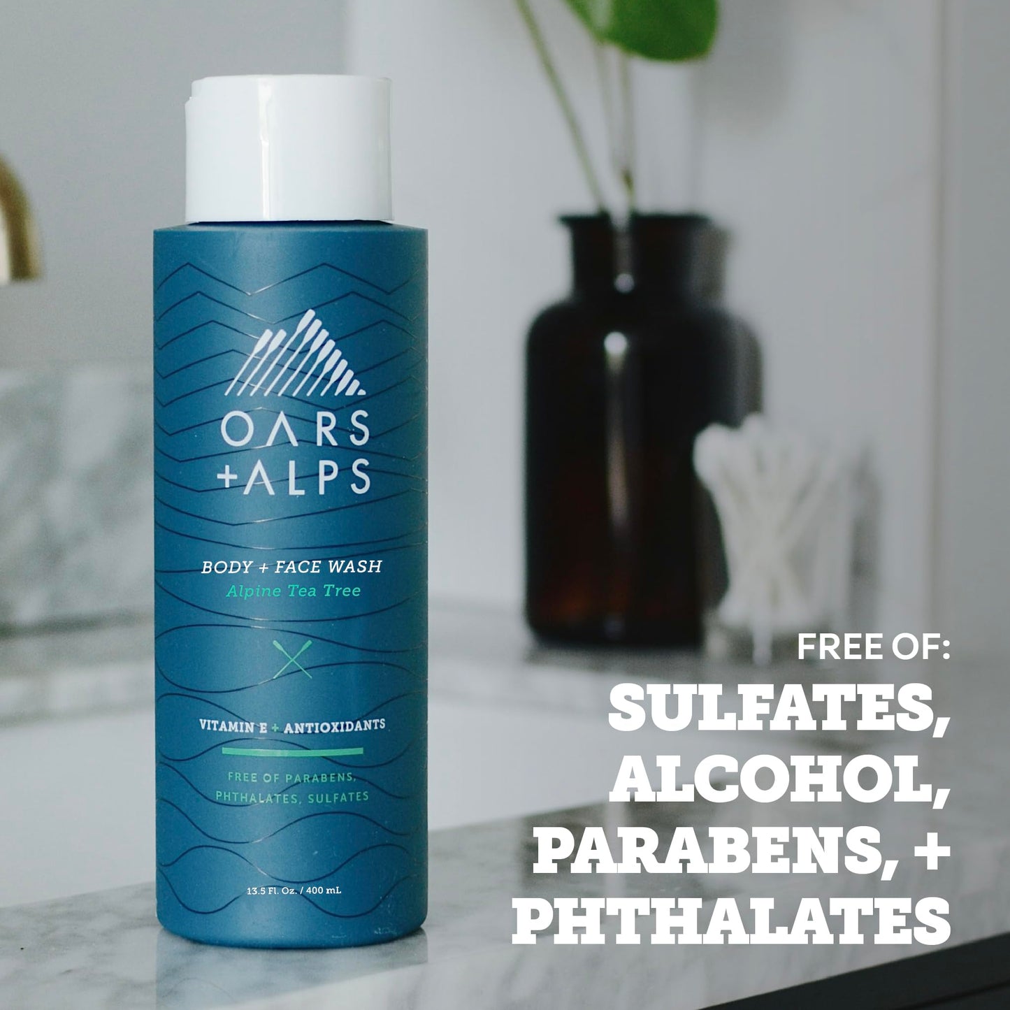Oars + Alps Body and Face Wash for Men, Mens Body Wash & Face Cleanser with Vitamin E and Antioxidants, Moisturizing, Hydrating, Paraben & Sulfate