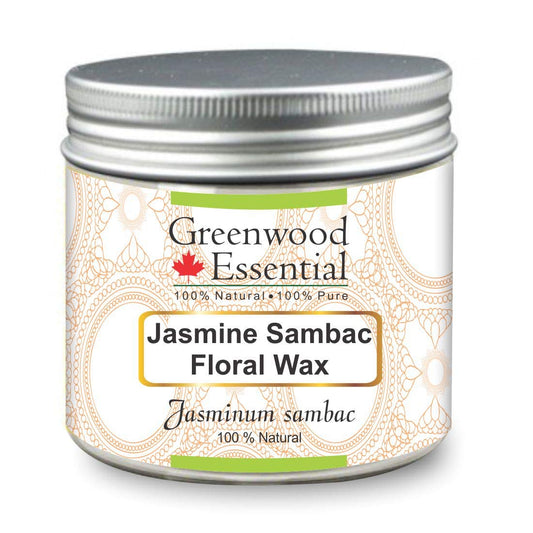 Greenwood Essential Pure Jasmine Sambac Floral Wax (Jasminum sambac) 100% Natural Therapeutic Grade 100gm (3.5 oz) Beauty and Personal Care Greenwood Essential