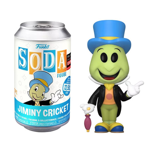 Funko Soda Vinyl: Disney - Jiminy Cricket Sealed Can with Chance at Chase (2024 Limited Edition Entertainment Expo Shared Exclusive)