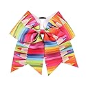 Pencil Ponytail Holder Girls Cheer Bow Hair Clips Pin Pencil Jumbo Bow Hairpin BBG10 (1-Rainbow)