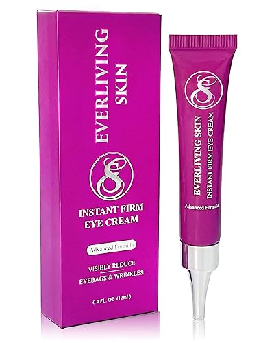 Everliving Skin Instant Firming & Tightening Eye Cream (12 ml) - Temporarily Reduces Under-Eye Bags, Puffiness, Wrinkles & Fine Lines for a Youthful