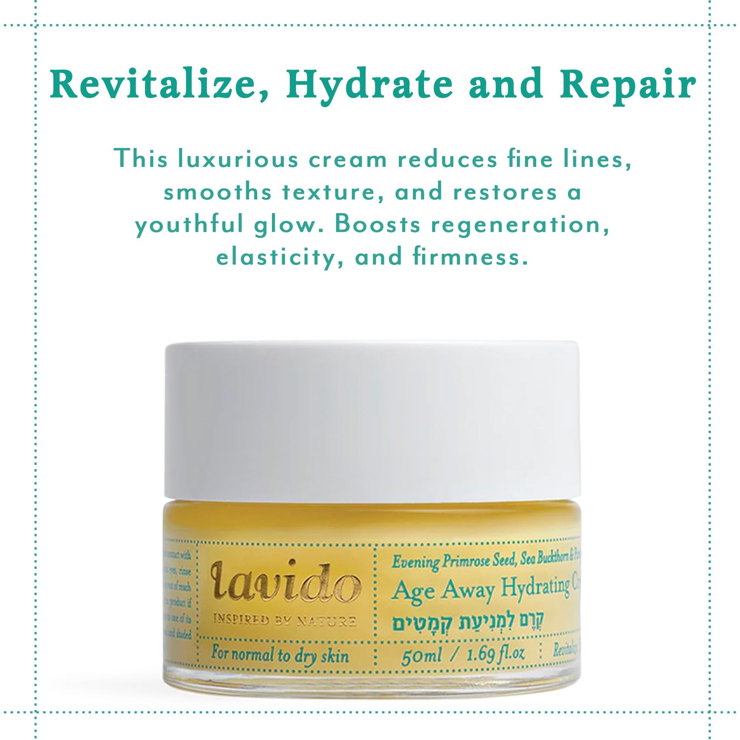 Lavido - Natural Age Away Hydrating Cream | Clean, Non-Toxic Skincare (1.7 oz | 50 ml)