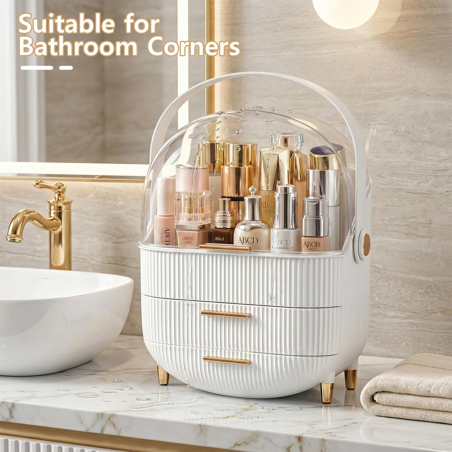 Makeup Organizer Skincare Organizers - Cosmetic Display Cases with Transparent Cover, SkinCare Organizers for Bathroom Countertop, Bedroom Vanity Beauty and Personal Care NestOrganix