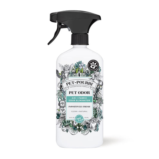 Poo-Pourri Pawsitively Fresh Pet & Home Deodorizer Spray, 16oz – Plant-Based Dog & Cat Odor Remover for Air, Carpet, Fabric, Litter Box & Urine