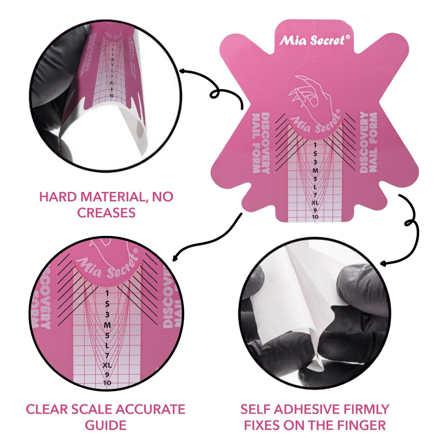Mia Secret Discovery Nail Form, 500 PCS - Acrylic Nail Forms, Acrylic/UV Gel Nail Extension Forms - Guide Stickers Beauty & Personal Care Mia Secret