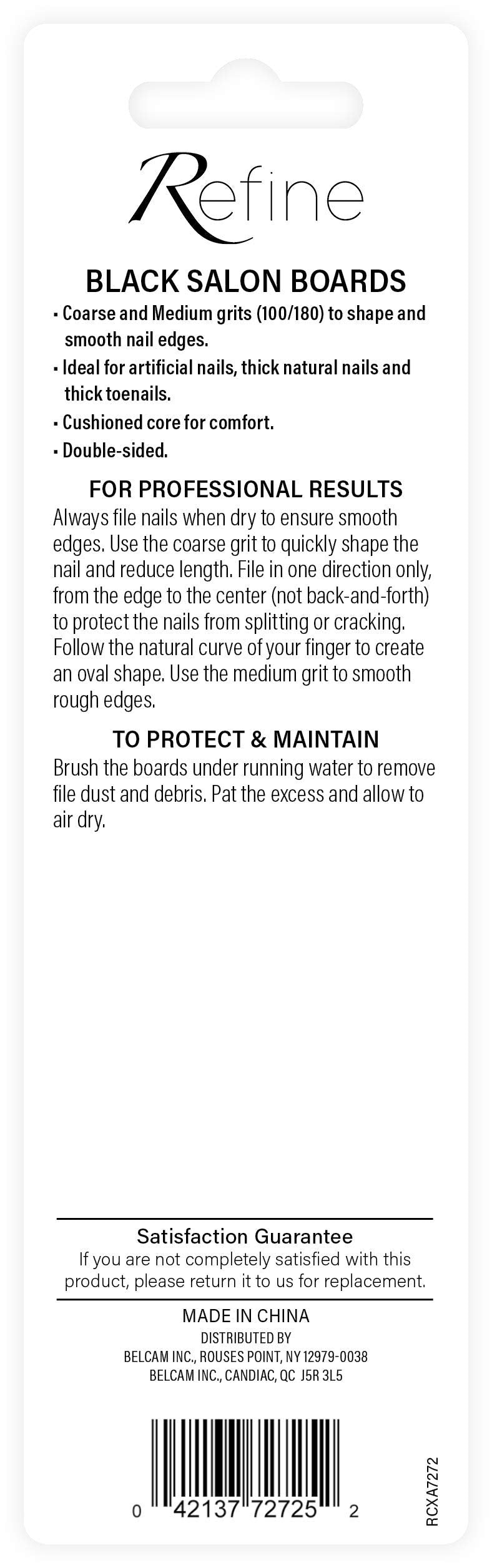 REFINE Sapphire File, Metal Nail File for Manicure Pedicure, 3 Count
