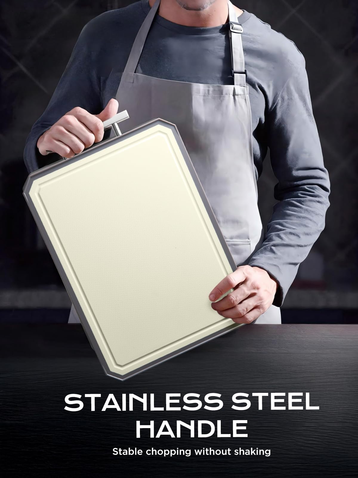 SNOWCLAD Double-Sided Stainless Steel Cutting Board – Large 16x11” Non-Toxic Chopping Board for Meat, Dishwasher Safe