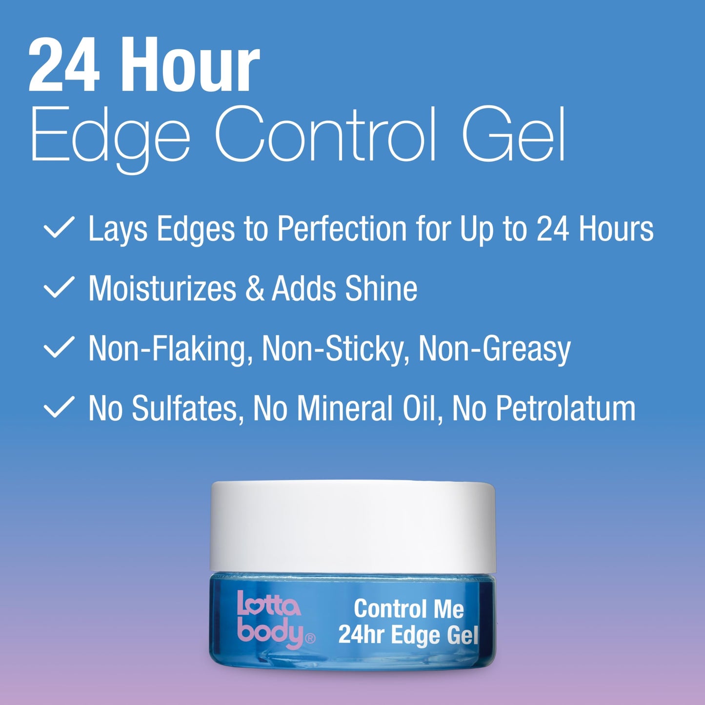 Lotta Body 24Hr Edge Gel Control Me 2.25 Ounce (Pack of 2)