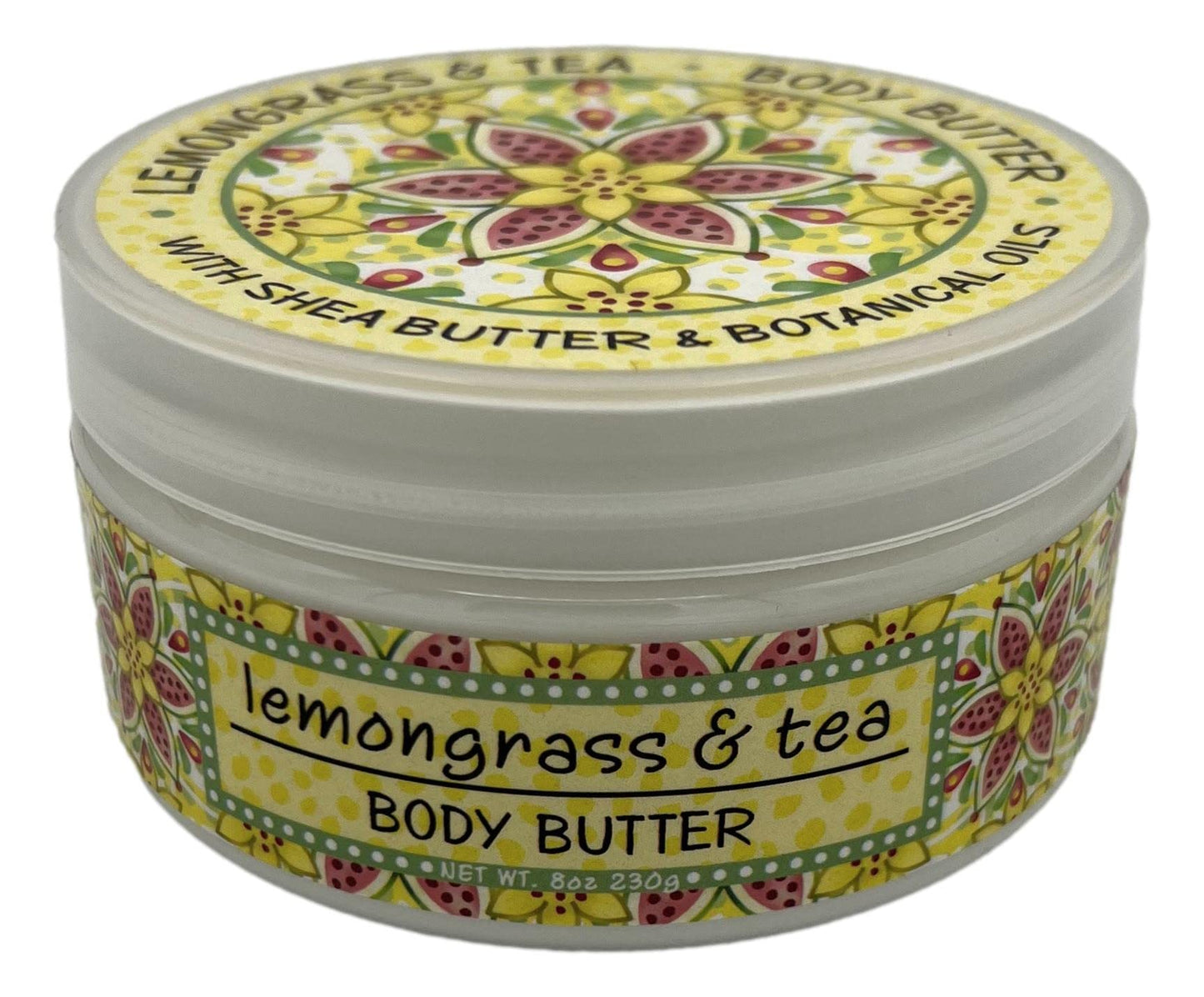 Greenwich Bay Trading Company, Lemongrass and Tea, Shea and Cocoa Butter Body Butter - From the Garden Collection - 8 Ounce Tub