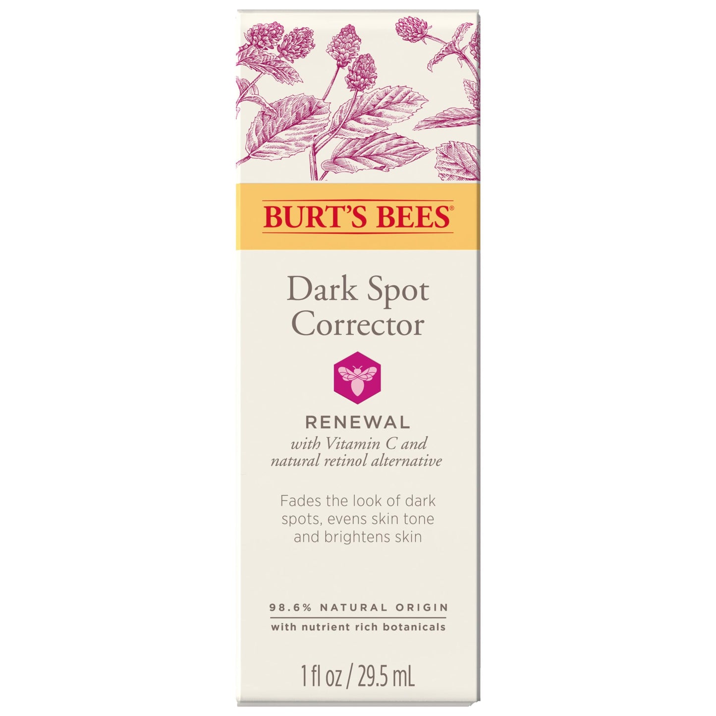 Burt's Bees Renewal Dark Spot Corrector With Natural Retinol Alternative and Vitamin C, Reduces Appearance of Dark Spots and Uneven Skin Tone, 98.6