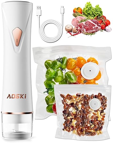 Compact Vacuum Sealer for Food Sealer: Handheld Portable Vacuum Sealer Machine for Food Storage, Rechargeable Food Vacuum Sealing for Kitchen Travel…
