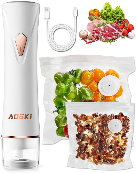 Compact Vacuum Sealer for Food Sealer: Handheld Portable Vacuum Sealer Machine for Food Storage, Rechargeable Food Vacuum Sealing for Kitchen Travel…