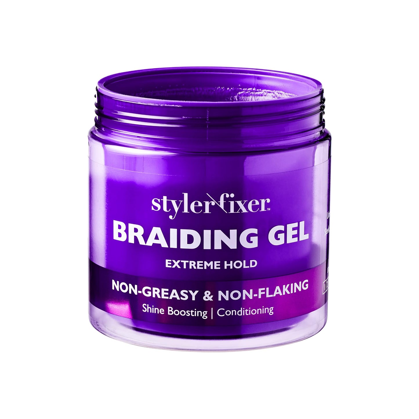 Red by Kiss Styler Fixer Braiding Gel Enhanced - Extra Firm Hold, Anti-Flaking, High Shine, Infused with Advanced Botanicals for Strong, Nourished