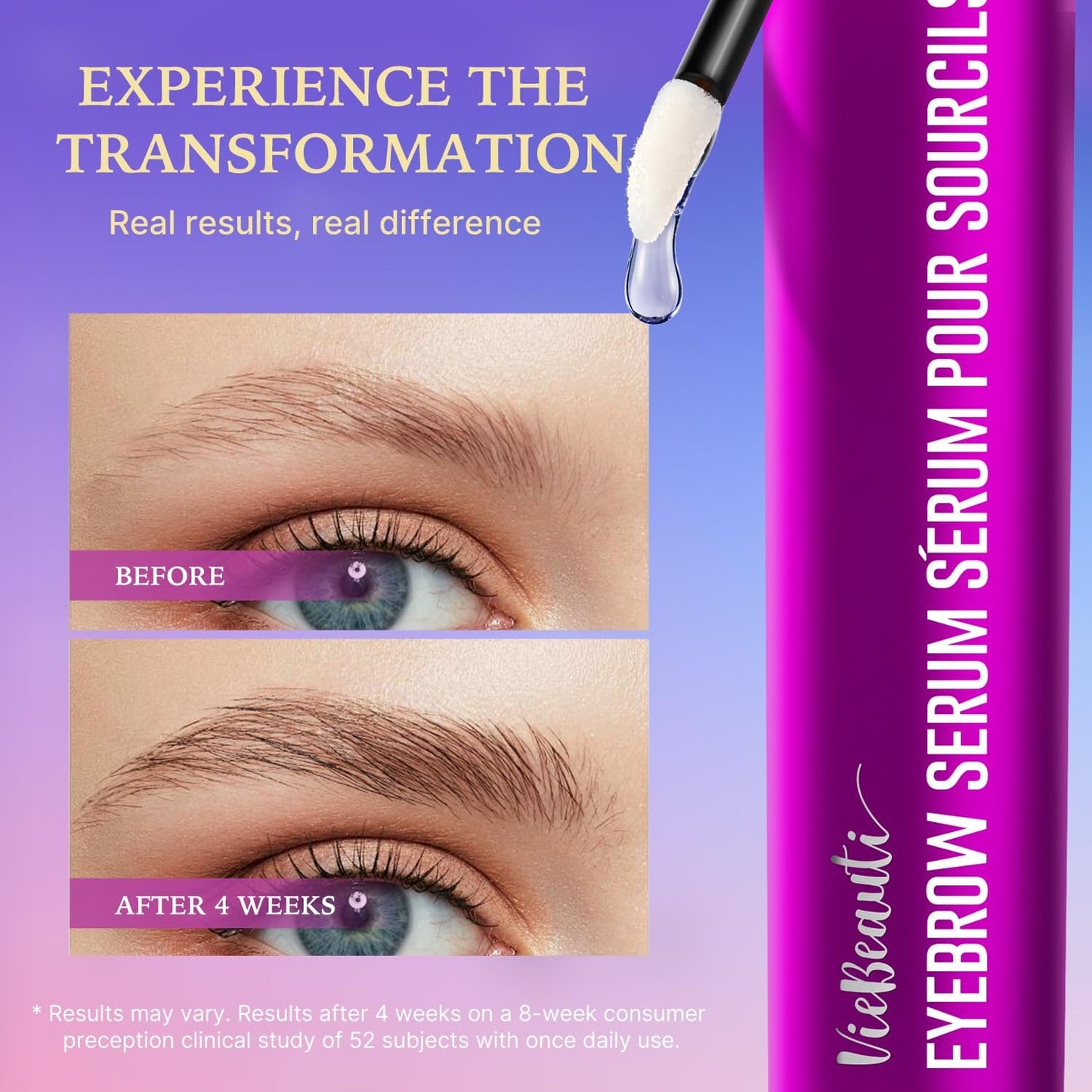VieBeauti Eyebrow Growth Serum: Eyebrow Serum to Grow Brows with Advanced Formula to Boost Longer Fuller and Thicker Looking Eyebrows 3mL Beauty and Personal Care VieBeauti