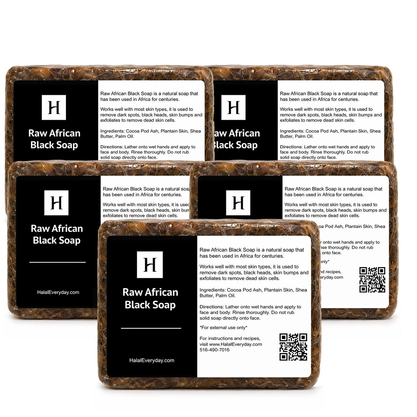 SAAQIN - Raw African Black Soap for All Skin Types, Black Soap Ideal for Acne, Wrinkles, Make-Up Removal, Hair & Body, Natural Glycerin Black African