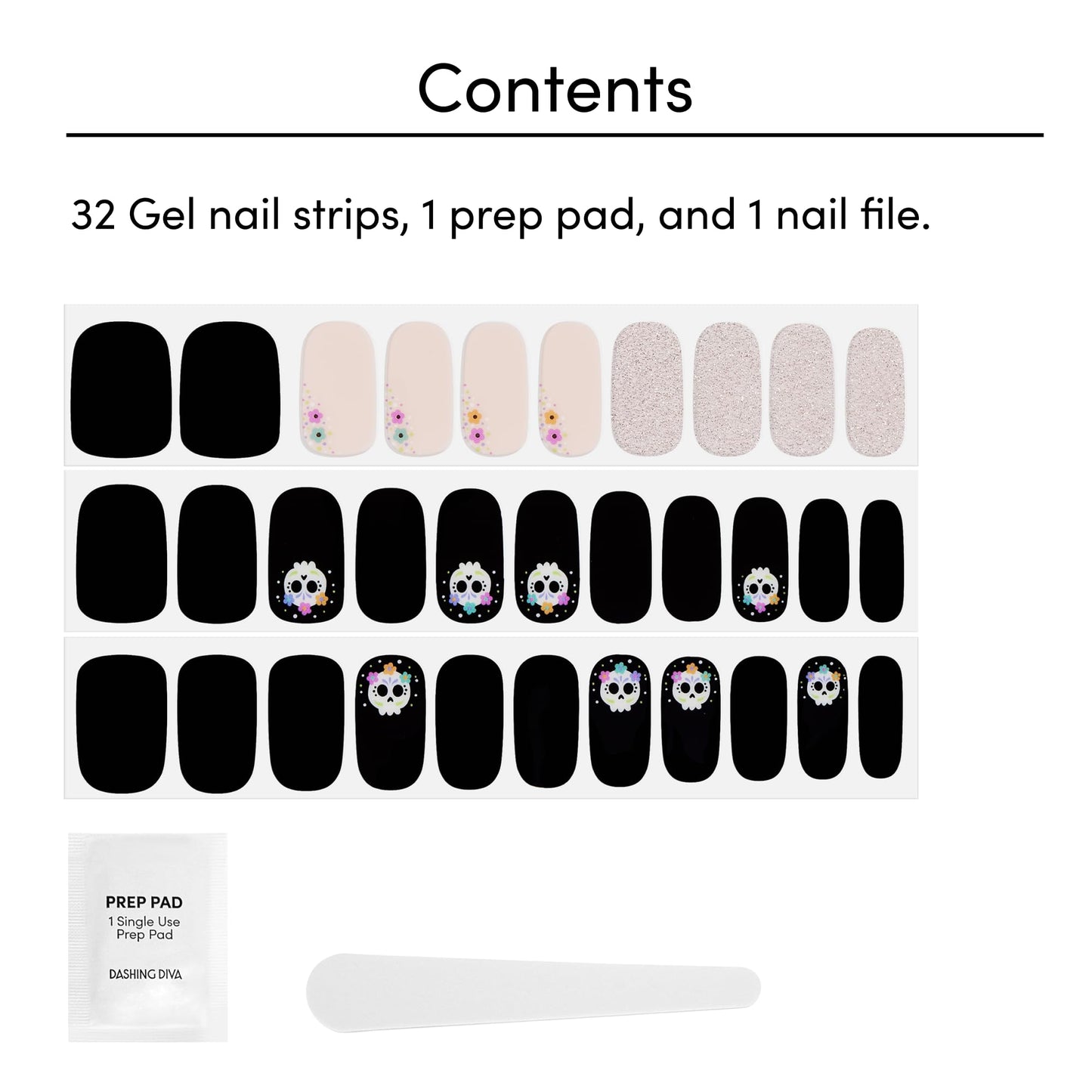 Dashing Diva Gloss Nail Strips - Sugarcoat It | UV Free, Chip Resistant, Long Lasting Gel Nail Stickers | Contains 32 Wraps, 1 Prep Pad, 1 File Beauty & Personal Care Dashing Diva