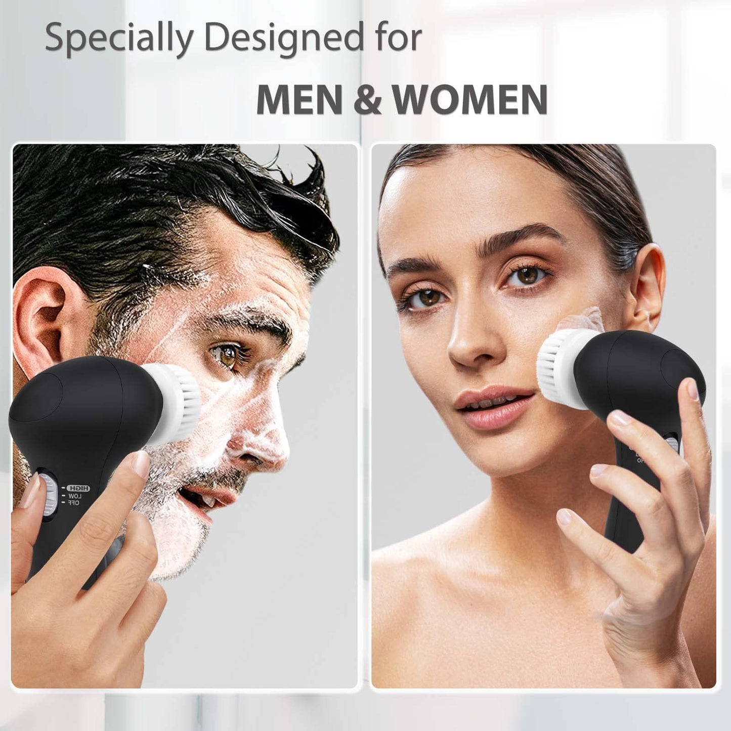 Facial Cleansing Brush Face Scrubber: CLSEVXY Electric Face Spin Cleanser Brushes with 6 Brush Heads for Deep Cleansing, Gentle Exfoliating, Removing Beauty and Personal Care CLSEVXY