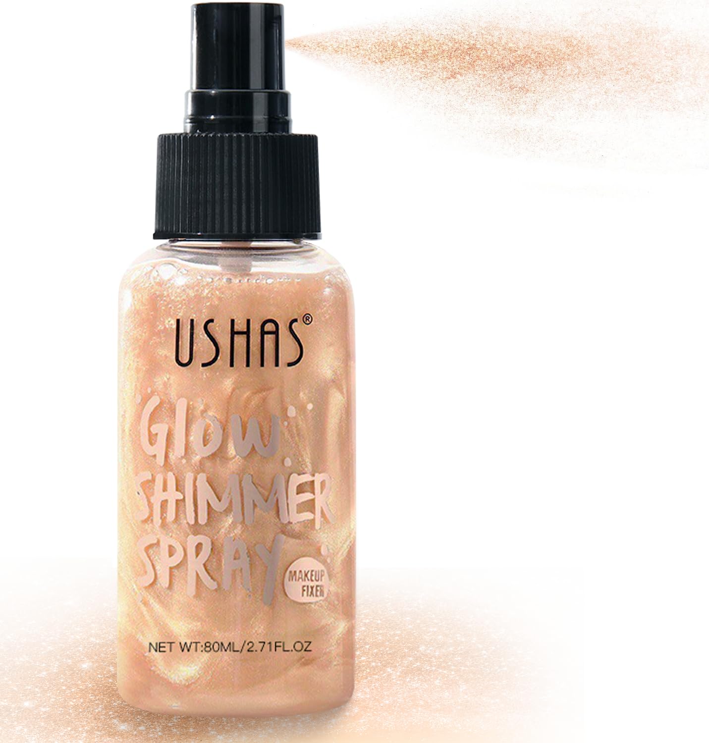 Body Glitter Spray, Body Shimmer Spray Quick Drying Body Glow Shimmer Long-Lasting Shiny Glitter Spray for Women Men for Party, Concert 2.6 Fl Oz