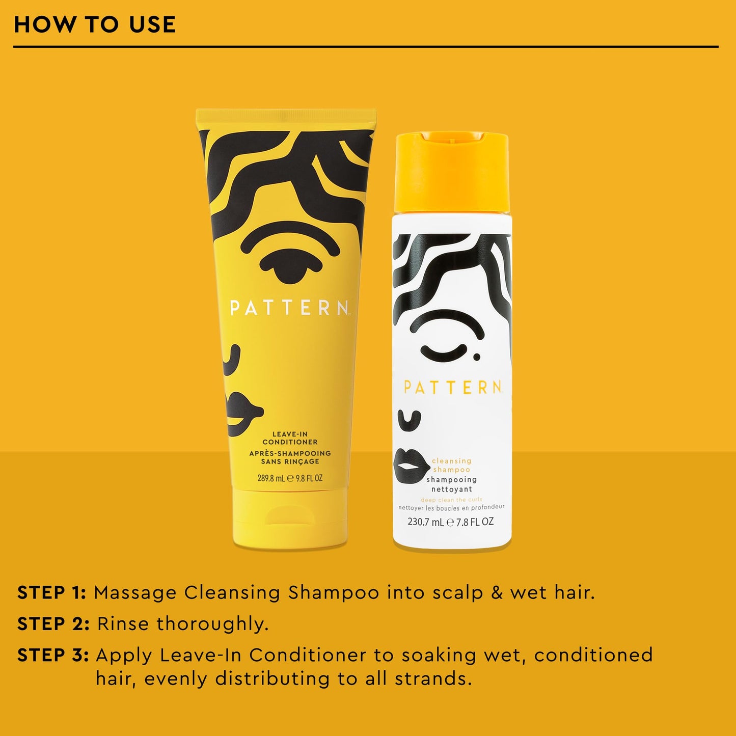PATTERN Cleanse & Condition Duo, Leave-In Conditioner and Clarifying Shampoo, 2-Piece Kit for Curls and Coils
