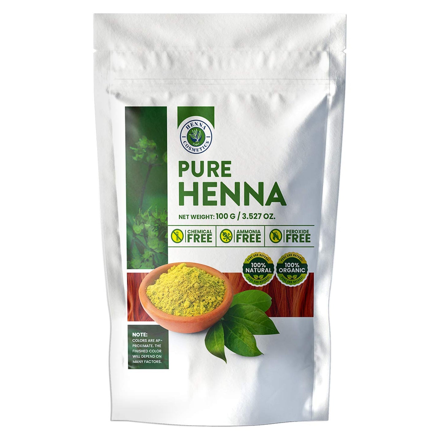 Henna Cosmetics Henna Hair & Beard Dye for Men, Brown Red, 100g