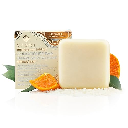 Viori Citrus Zest Essential Oil Conditioner Bar Made with Rice Water - Handcrafted All Natural Organic Conditioner