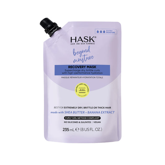 HASK Beyond Moisture Recovery Mask with Shea Butter & Banana Extract for Wavy, Curly, Coily & Kinky Hair, Softens, Moisturizes, Prevents Damage